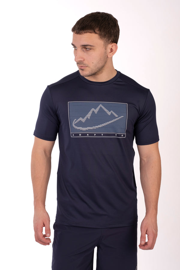 Navy Linear Logo (Blue) T-Shirt