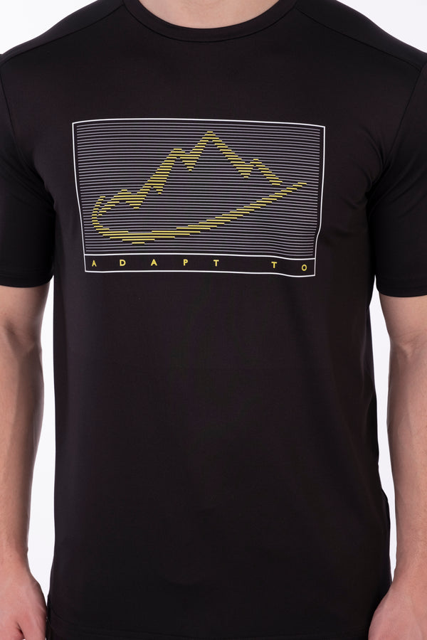 Junior Black Linear Logo (Neon) T-Shirt