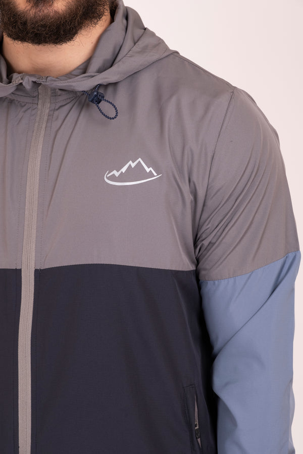 Junior Grey / Blue Running Lite 2.0 Jacket