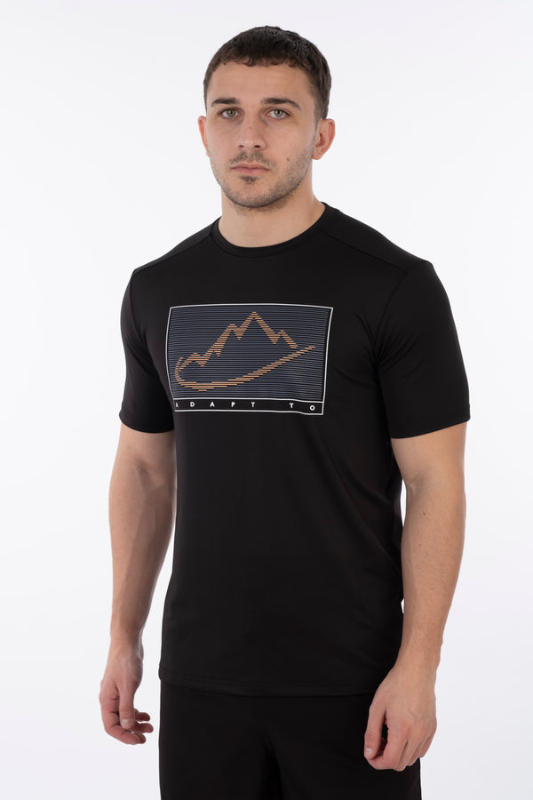 Black Linear Logo (Orange) T-Shirt