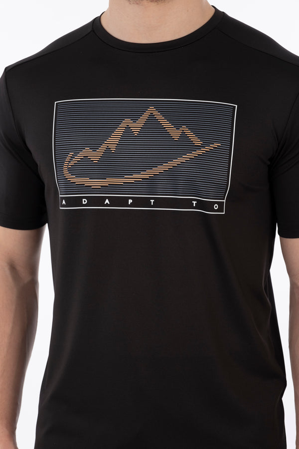 Black Linear Logo (Orange) T-Shirt