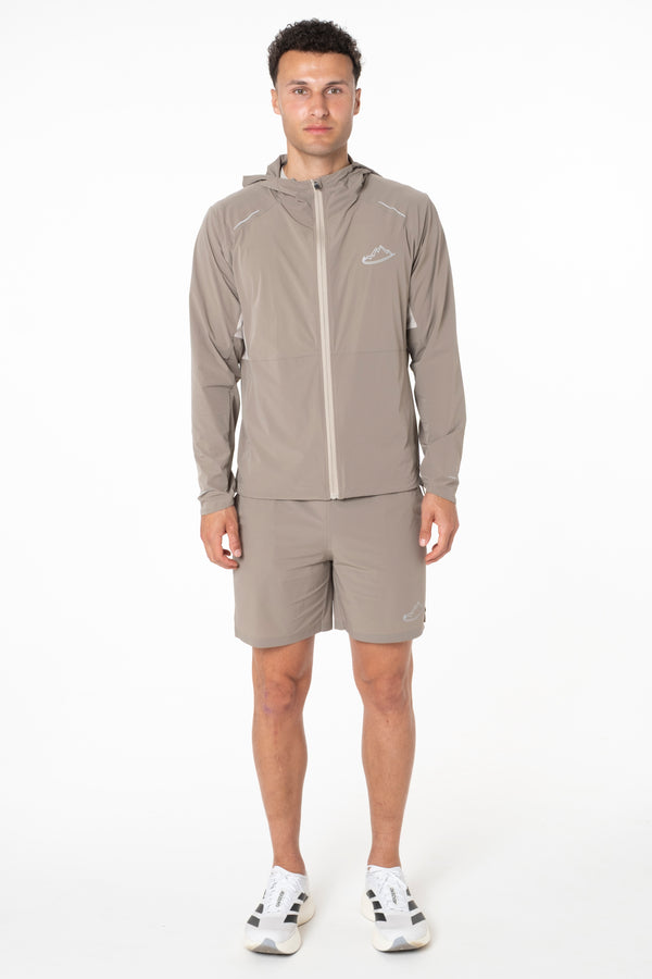 Beige Vortex Jacket / Shorts Set