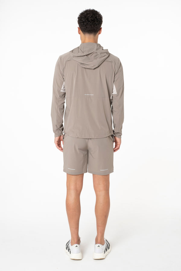 Beige Vortex Jacket / Shorts Set
