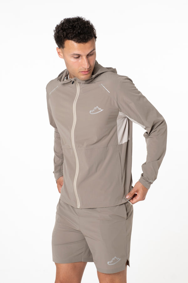 Beige Vortex Jacket / Shorts Set