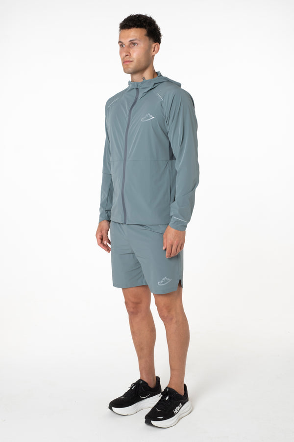 Teal Vortex Jacket / Shorts Set